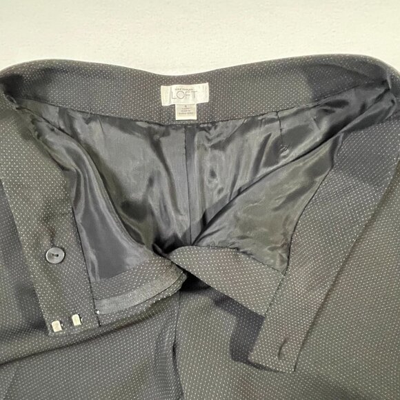 LOFT Laura Fit Trousers Dress Pants Size 8 Black Wide Leg Flowy Lined - Picture 14 of 16